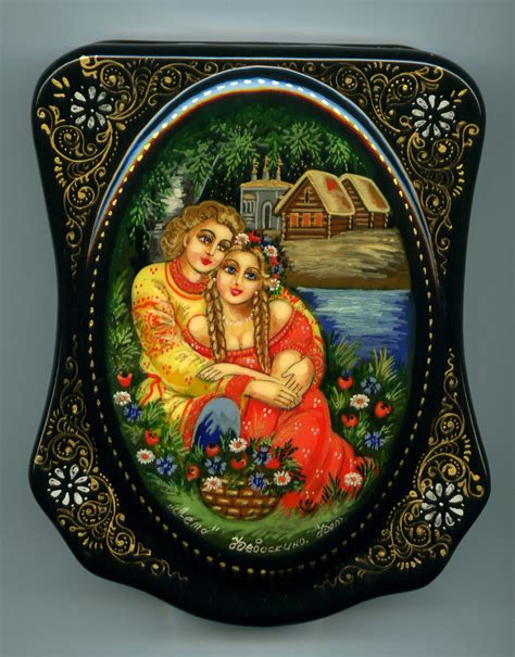 Russian Lacquer box Fedoskino summertime Hand Painted | eBay | Искусство, Миниатюры, Сказки