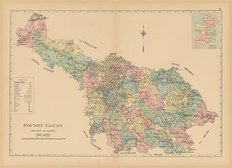 1901 Map of County Cavan Reproduction - New England Map Company