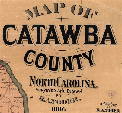 Catawba County North Carolina 1886 Old Wall Map With - Etsy