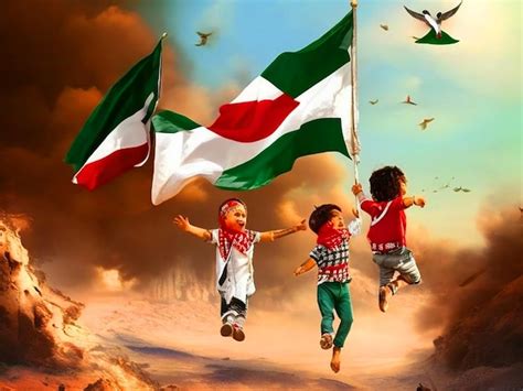 Premium Photo | Children holding palestine flag hires stock photography and images