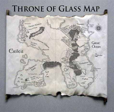 Map of Erilea Map of the World of Throne of Glass Sarah J. - Etsy