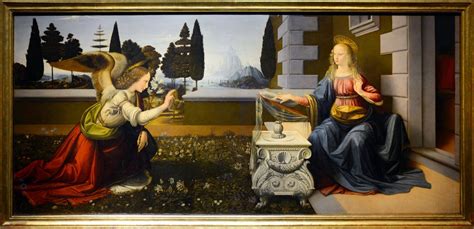 Annunciation, Andrea del Verrocchio & Leonardo da Vinci | Quadro da ...
