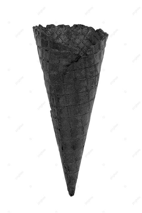 Plain Black Ice Cream Cone Against A White Backdrop Photo Background And Picture For Free ...