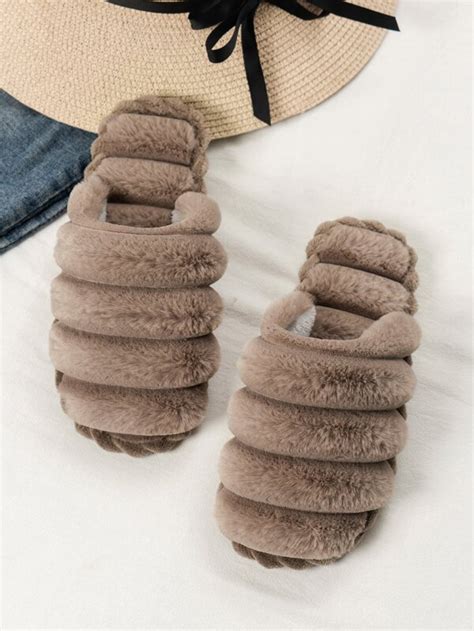 Minimalist Fluffy Bedroom Slippers | SHEIN USA