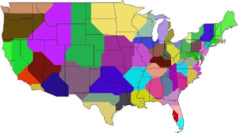 The United States' largest 53 metro areas Voronoi diagram - Taxicab geometry edition [OC ...