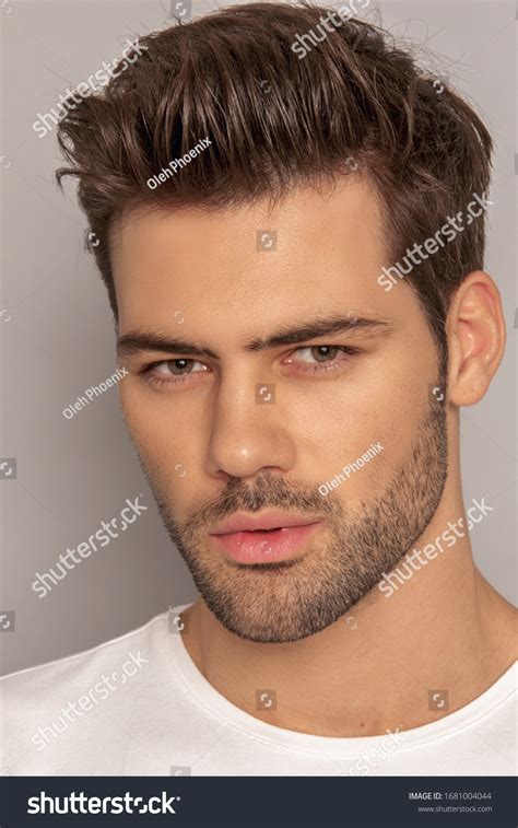 Muscle Strong Face Beautiful Stripped Male Stock Photo 1681004044 ...