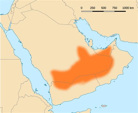 Extent of the desert of Rub al-Khali (the Empty Quarter) [1252 × 1024 ...