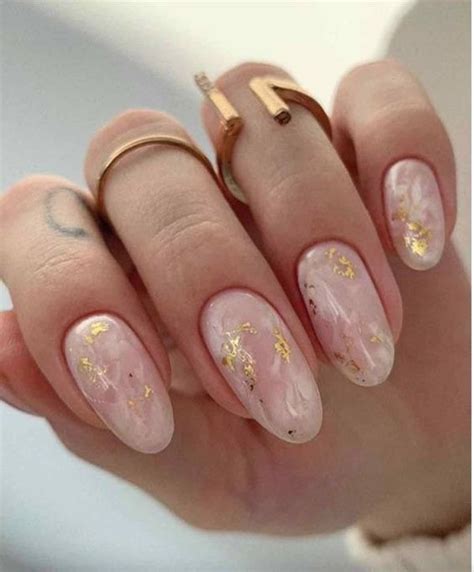 White Marble Nails Gold Flakes Fake Nails Glue on Nails - Etsy