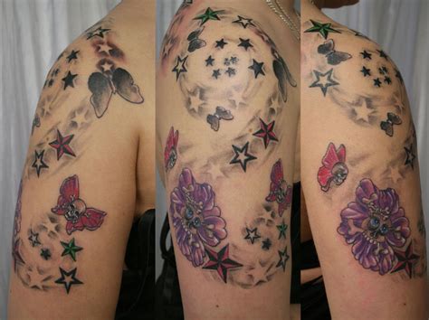 Girly Skull Butterfly TaT by 2Face-Tattoo on DeviantArt