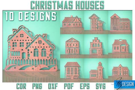 Christmas Houses SVG Design | Christmas Graphic by flydesignsvg ...