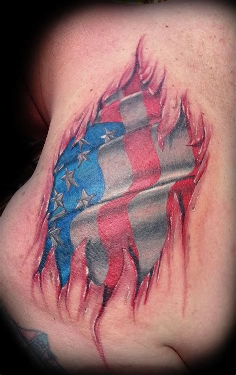 american flag skin tattoo