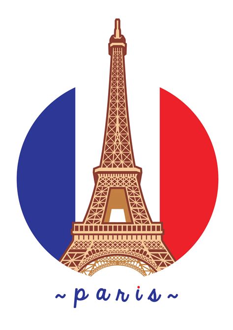 eiffel tower in circle with france flag background 18919466 Vector Art ...