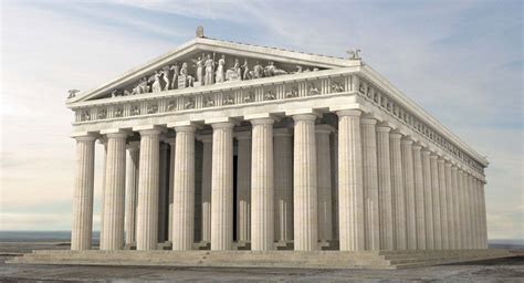 an architectural model of the parthenon temple, with statues on top and ...