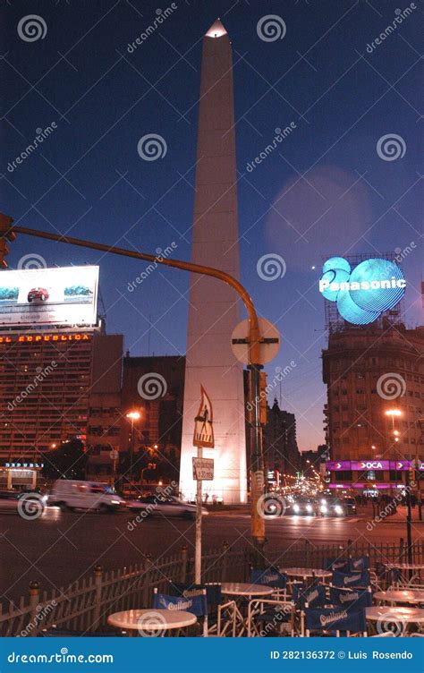 Buenos Aires, Argentina -Night View of the Obelisk (El Obelisco), the ...