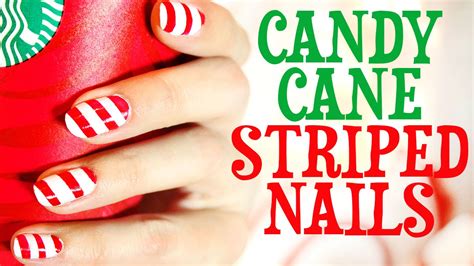 Candy Cane Striped Nails Tutorial - YouTube