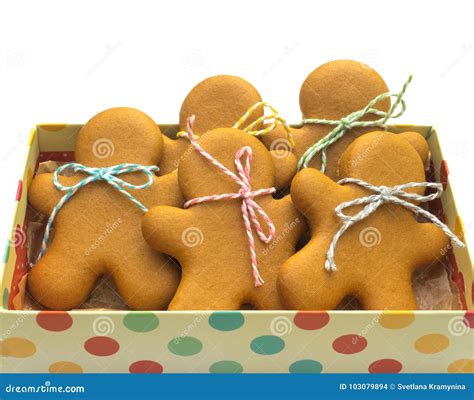 Christmas Cookies In Wrapped Gift Box On White Background. Christmas ...