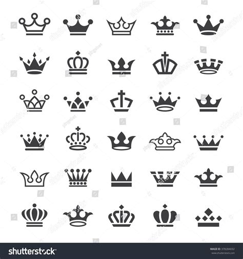 Big Collection Thirty Vector Crown Simple Stock Vector (Royalty Free) 378284032 | Shutterstock ...