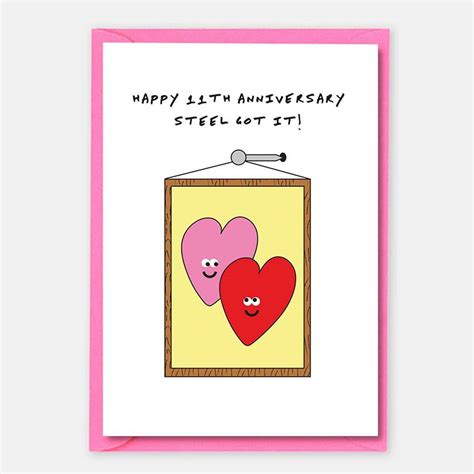 11th Anniversary Card Steel Wedding Anniversary Card By I AM A