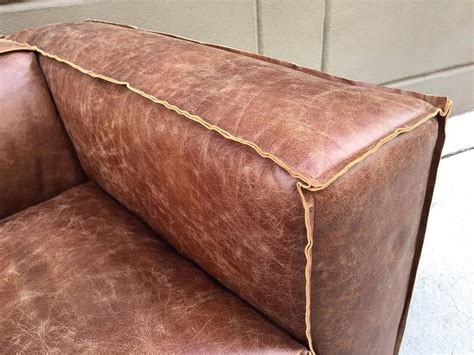 Pair of Contemporary Distressed Leather Sofas For Sale at 1stdibs