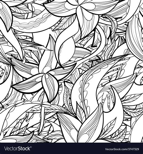 Hand-drawn floral abstract seamless pattern Vector Image