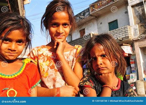 Three Slum Girls in Ahmedabad, Gujart Editorial Stock Photo - Image of gujarat, girls: 120158738
