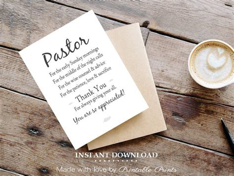 Pastor Appreciation Cards Free Printable