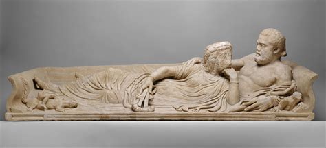 Marble sarcophagus lid with reclining couple | Roman | Imperial, Severan | The Metropolitan ...