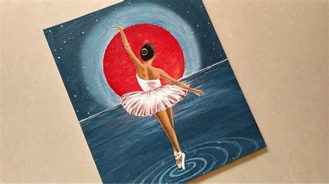 Step by step Acrylic painting on canvas for beginner/ Dancing Ballerina Scenery Painting wit ...