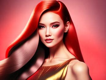 A woman with long red hair and a gold dress Image & Design ID 0000364341 - SmileTemplates.com