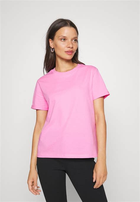 Pieces Petite PCRIA FOLD UP SOLID TEE - Basic T-shirt - begonia pink ...