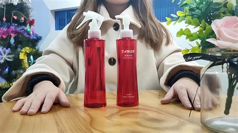 Luxury Matte Pink / Red Shampoo Hair Oil Bottles 200ml Plastic Bottl Pump Sprayer Triger Hair ...