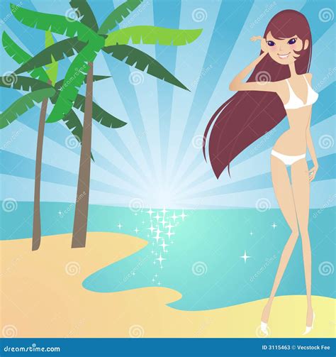 Sunny day at the beach stock vector. Illustration of side - 3115463