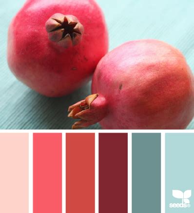 Pomegranate palette - design seeds | Color schemes, Color inspiration, Seeds color