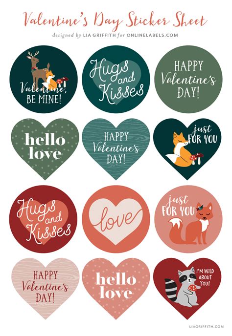 Free Printable Valentine Labels - Lia Griffith