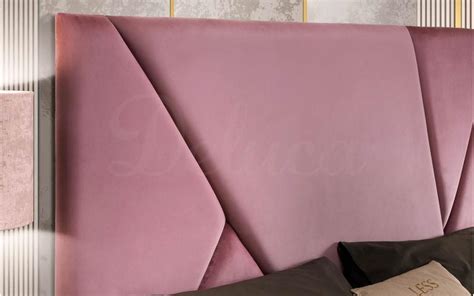 Grazia Pink Velvet Luxury Modern Italian Bed Frame with Tall Headboard