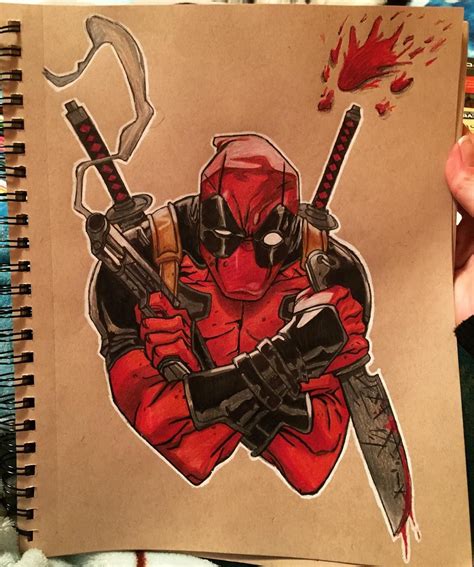 Stephanie Davis on Instagram: “He's done ☺️ #Deadpool #marvel #drawing #art #deadpoolart # ...