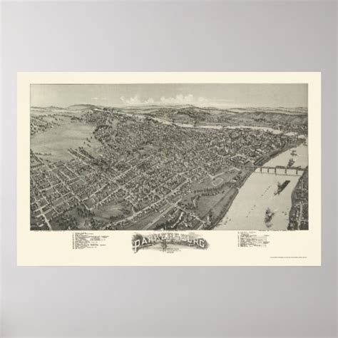 Parkersburg, WV Panoramic Map - 1899 Poster | Zazzle.com