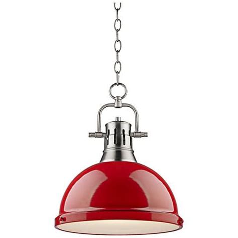 Duncan Pewter 14" Wide Contemporary Red Pendant Light - #7K318 | Lamps ...