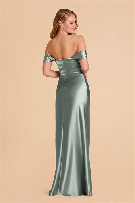 Mia Seaglass Satin Dress | Birdy Grey