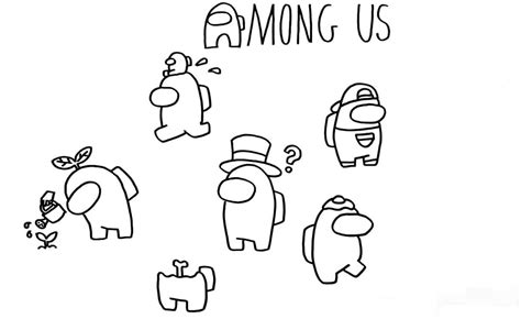 Among Us Characters Coloring Page - Free Printable Coloring Pages for Kids