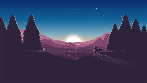 2560x1440 Resolution Fox Forest Minimalism 1440P Resolution Wallpaper - Wallpapers Den