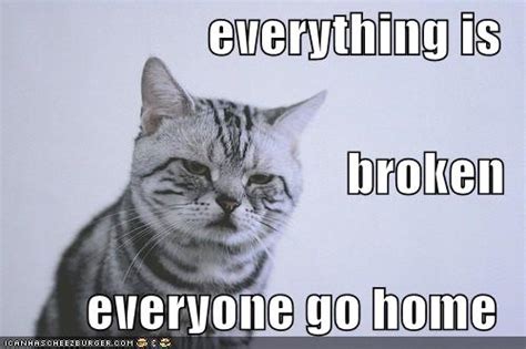 everything is broken everyone go home - Cheezburger - Funny Memes | Funny Pictures