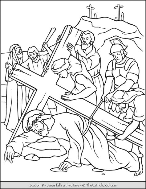 Stations of the Cross Catholic Coloring Pages for Kids - TheCatholicKid.com