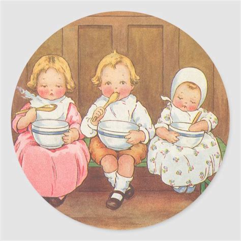 Vintage Pease Porridge Hot Childrens Nursery Rhyme Classic Round ...