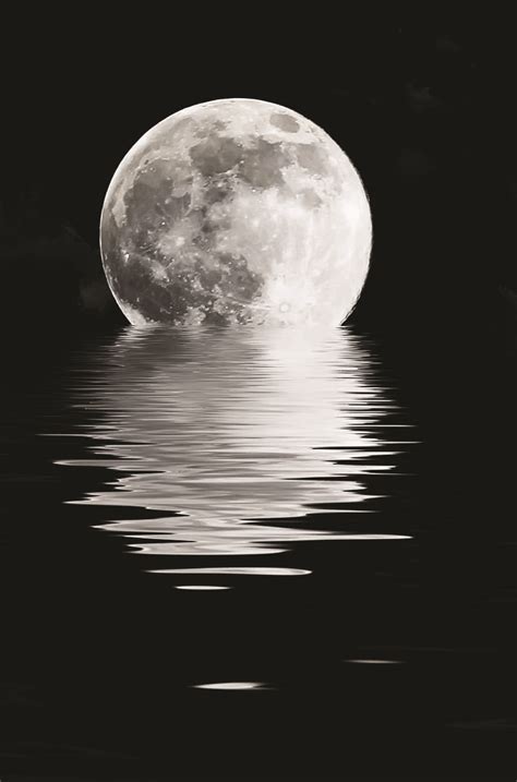 dark full moon in cloud with water reflection | Creation 101