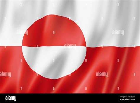 Greenland flag, Denmark waving banner collection. 3D illustration Stock ...