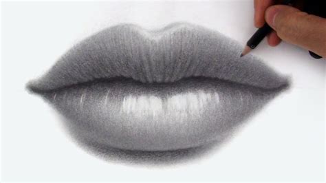 How to draw lips, Male, female, smiling, from the side