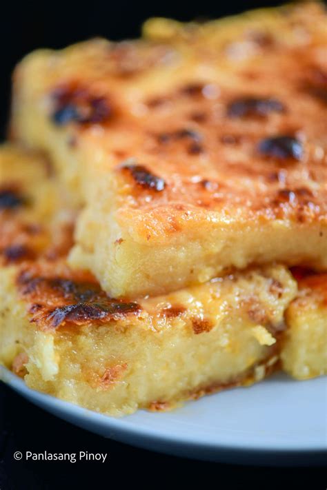 Cassava Cake Recipe Creamy and Cheesy Version - Panlasang Pinoy