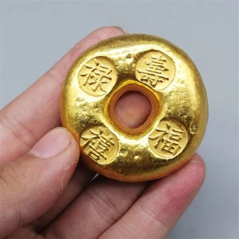 Home-Furnishings-Gilt-Bronze-Ancient-Coins-Dong-Collection-Gold-Cakes ...