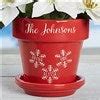 16195 - Falling Snowflake Family Personalized Flower Pot